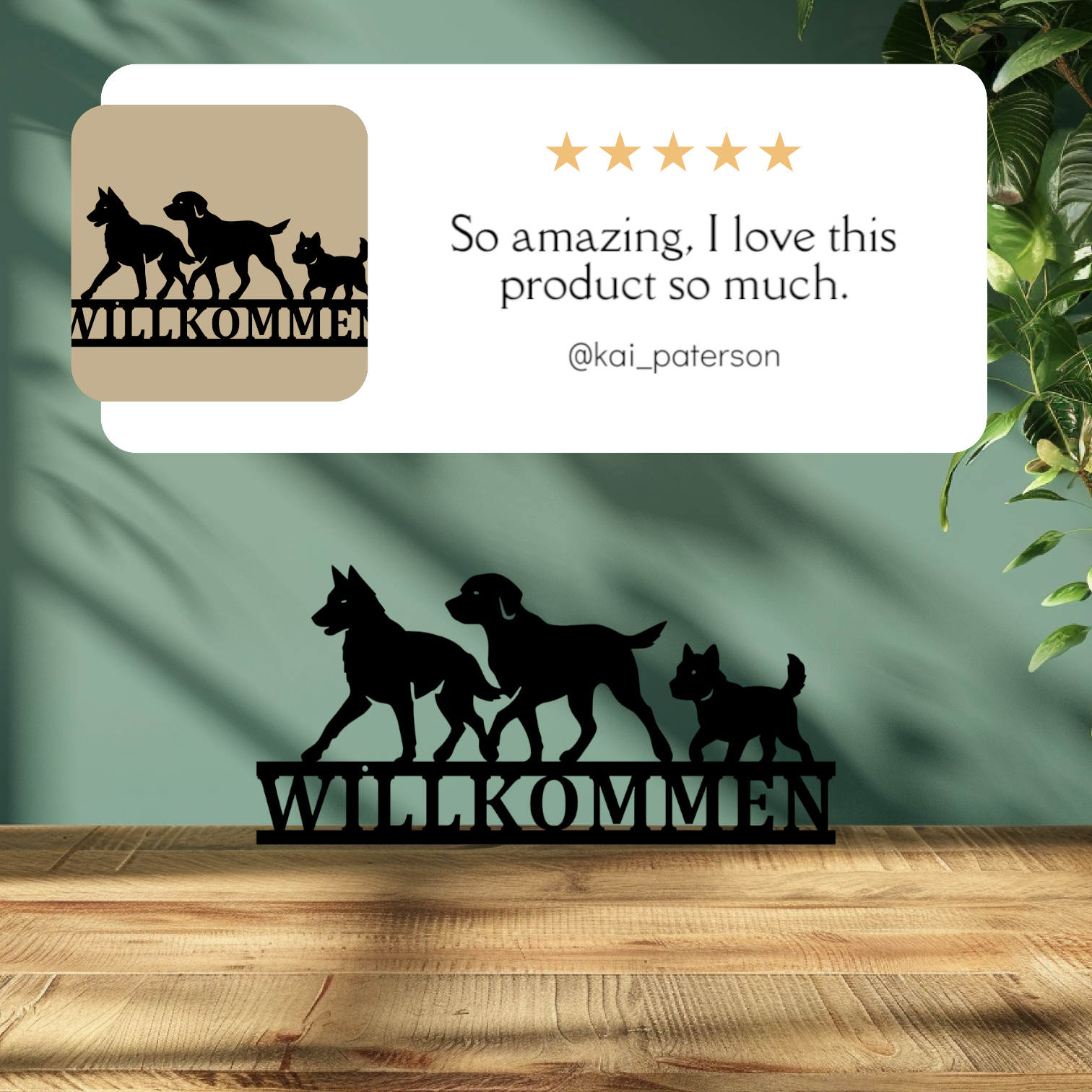 Willkommensschild mit Hunden | Hauseingang | Hauswand | Haustür | Bauernhof | Wohnzimmer | Viele Größen und Farben |