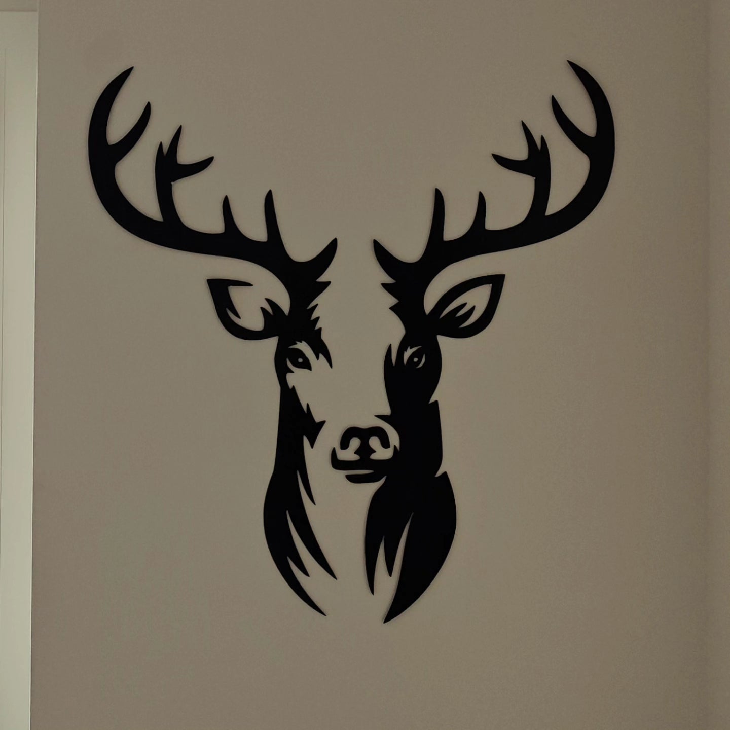 Hirsch Wanddeko Personalisierbare Farbe Wandtattoo Deko  Moderne Silhuetten Kunst Wanddeko Metall Schwarz Tierkopf XXL Wald