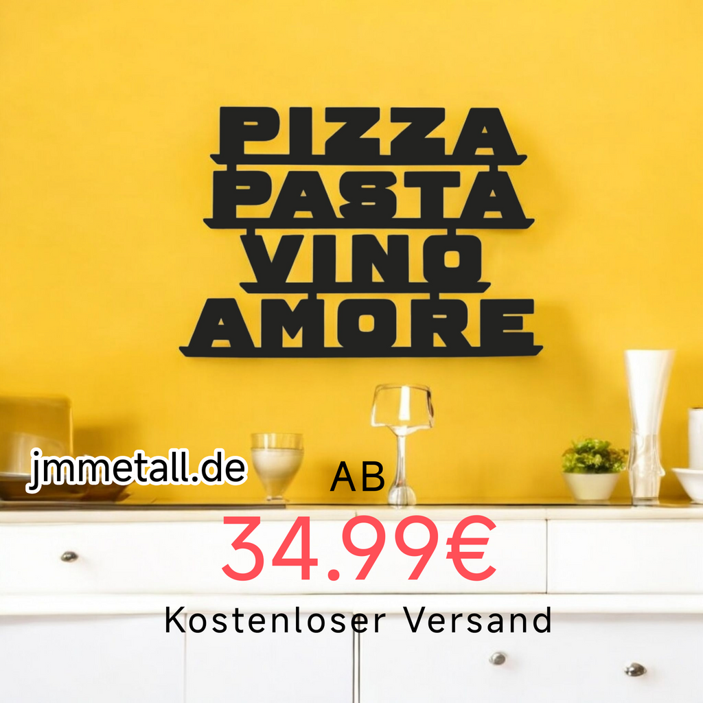 Wanddeko Einzugsgeschenk Küche Geschenk Italien Geschenkidee Pizzeria Pasta Lover Metallschild Farbe personalisierbar