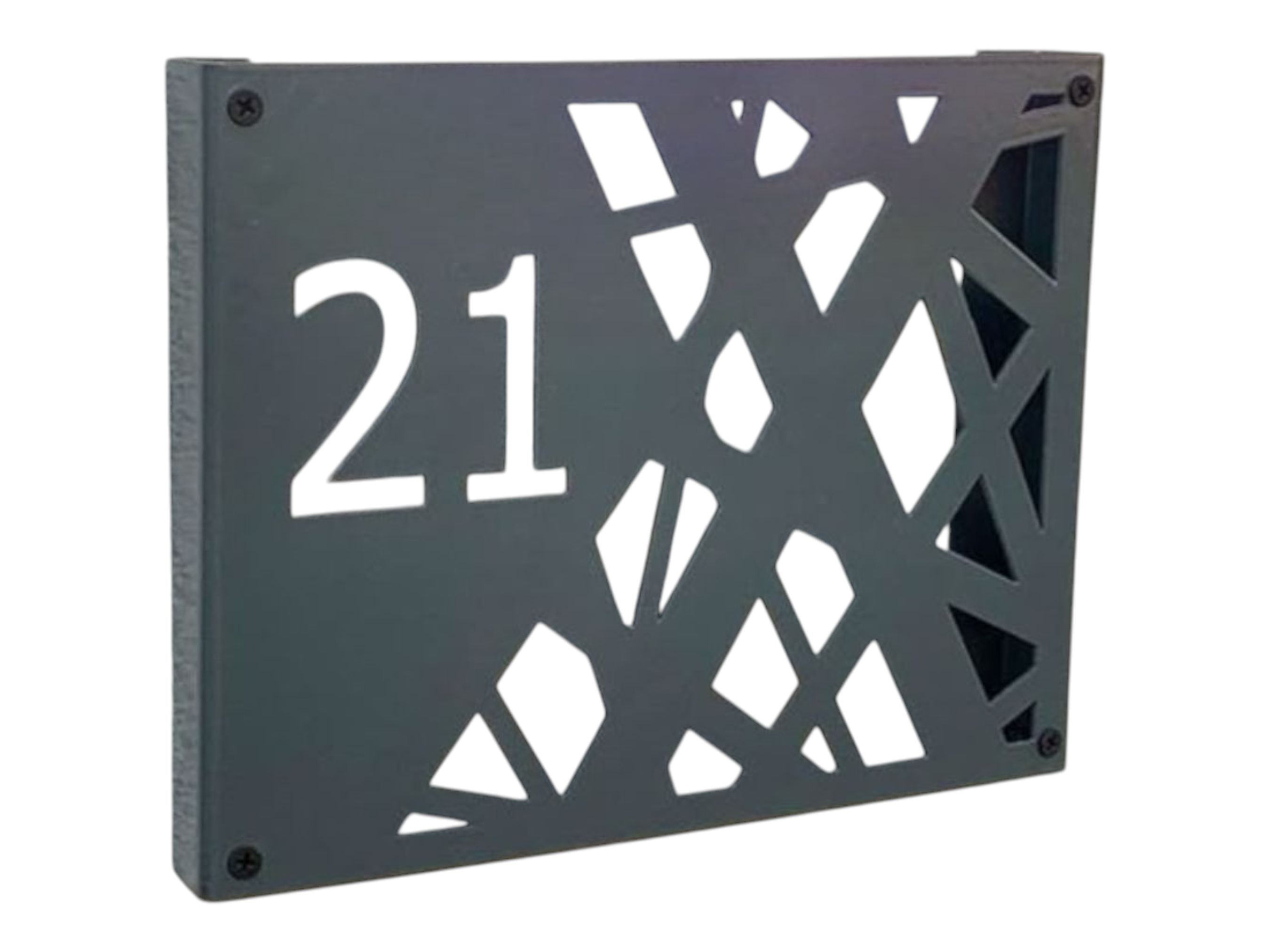 Moderne Hausnummer aus Metall – personalisiertes Wandschild mit abstraktem Design |  wetterfest & edel – Wanddeko Außenbereich