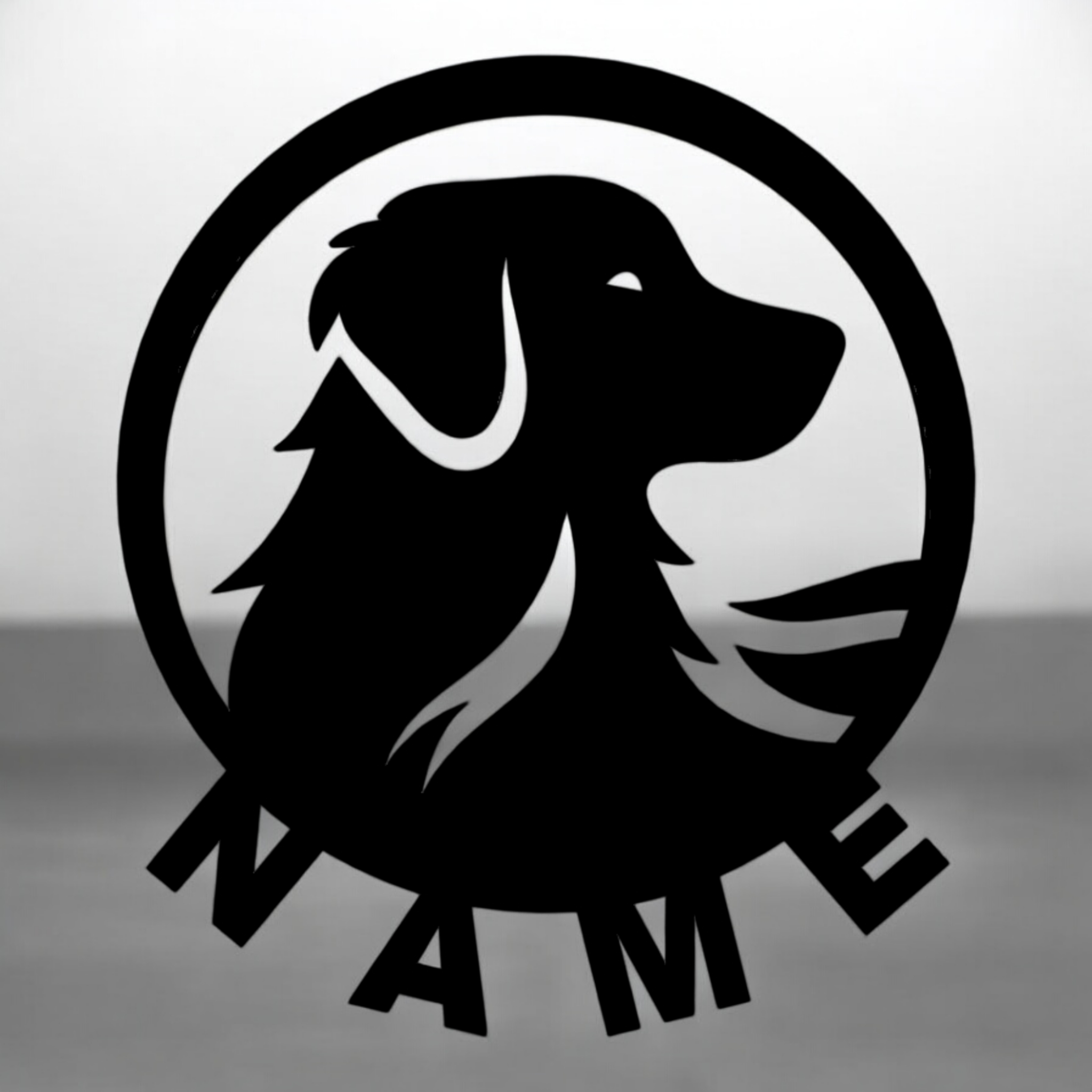 Metall Wandschild Hund – Hunde Kopf Silhouette im Kreis – Moderne Wanddeko aus Metall – Geschenk für Hundeliebhaber