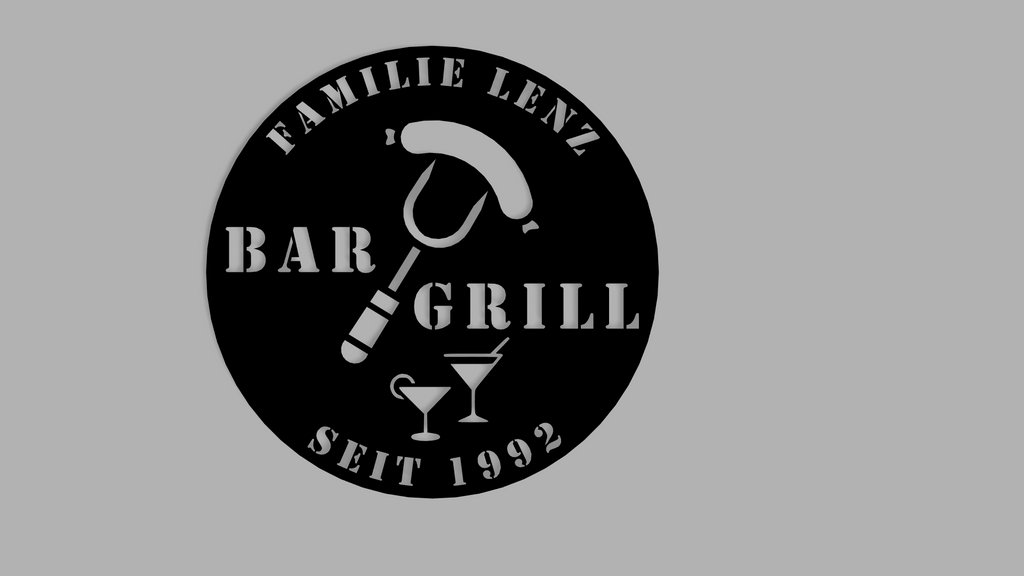 Personalisiertes Grill und Bar Metallschild aus Stahl – individuelles Wandschild für Grillplatz, Garten und Outdoor-Küche