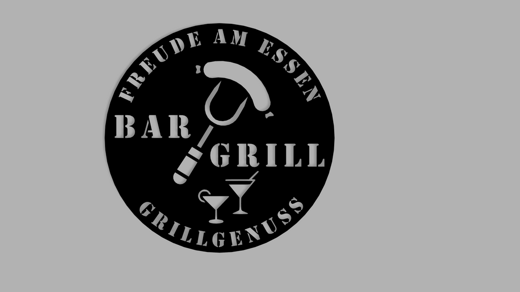 Personalisiertes Grill und Bar Metallschild aus Stahl – individuelles Wandschild für Grillplatz, Garten und Outdoor-Küche