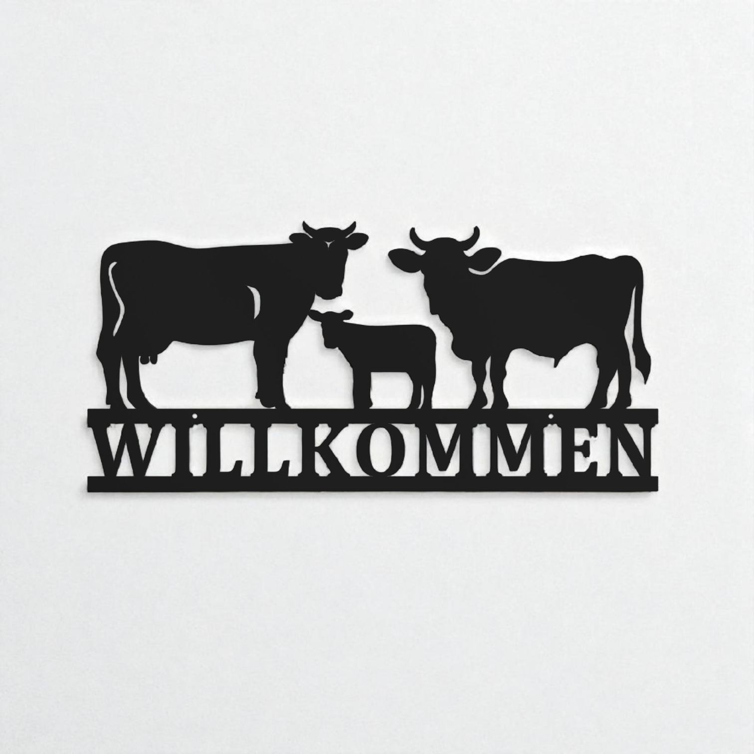 Willkommensschild mit Kühe | Hauseingang | Hauswand | Kuhstall | Bauernhof | Pferdehof | Viele Größen und Farben |